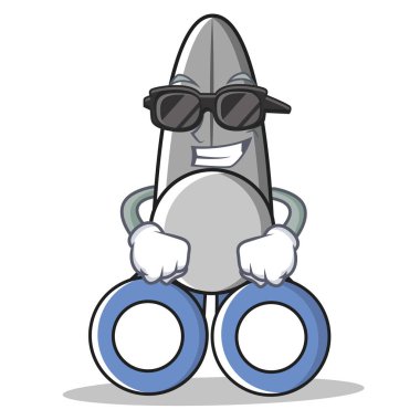 Süper cool makas karakter karikatür tarzı