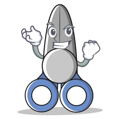 Başarılı makas karakter karikatür tarzı