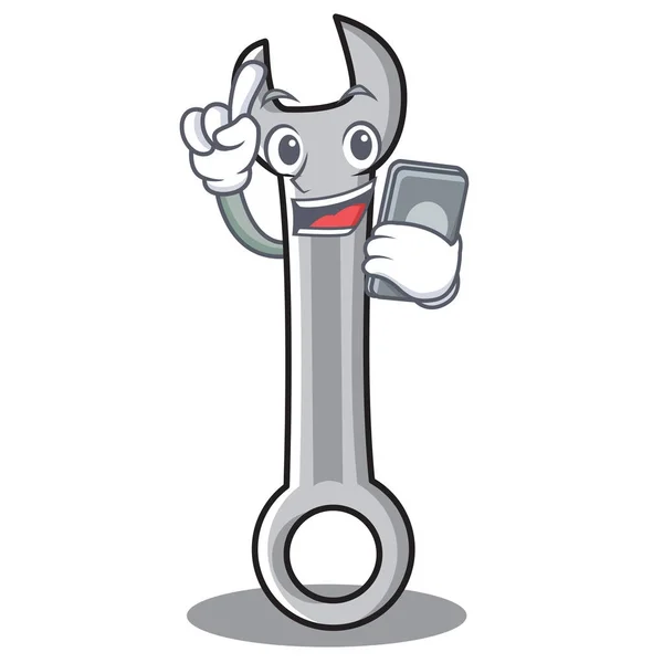 Mit Telefonschlüssel Charakter Cartoon-Stil — Stockvektor