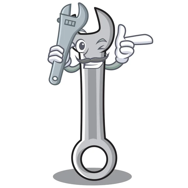 Mechanic spanner character cartoon style — Stock Vector