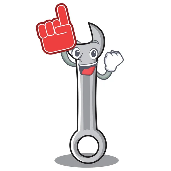 Schaum Finger Schraubenschlüssel Charakter Cartoon-Stil — Stockvektor