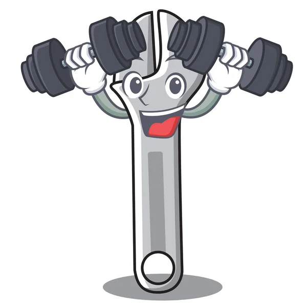 Llave de fitness carácter estilo de dibujos animados — Vector de stock