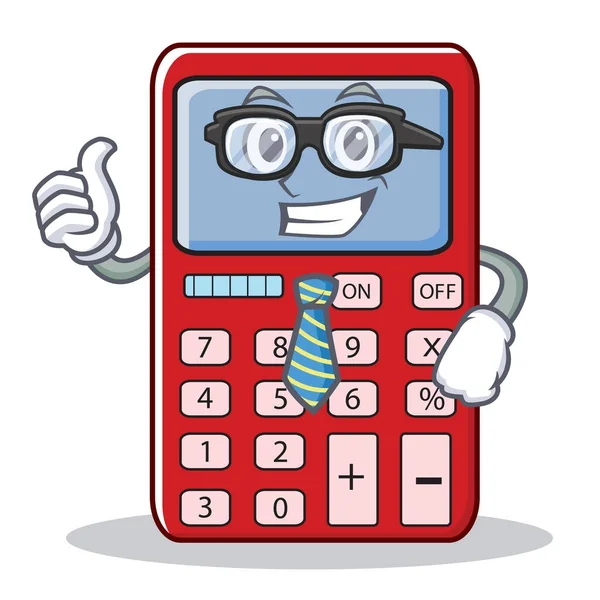 Biznesmen Kalkulator ładny charakter kreskówka — Wektor stockowy