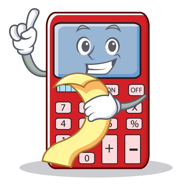 С меню симпатичный калькулятор персонажа мультфильма — стоковый вектор