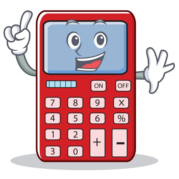 Kartun karakter kalkulator jari lucu - Stok Vektor