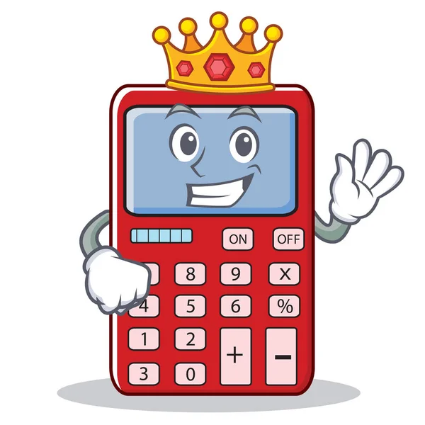 Król Kalkulator ładny charakter kreskówka — Wektor stockowy