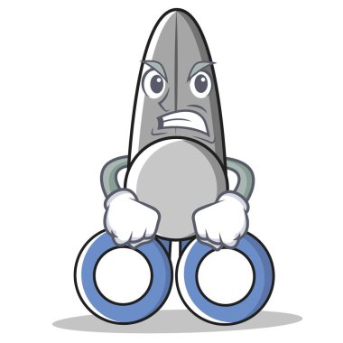 Kızgın makas karakter karikatür tarzı