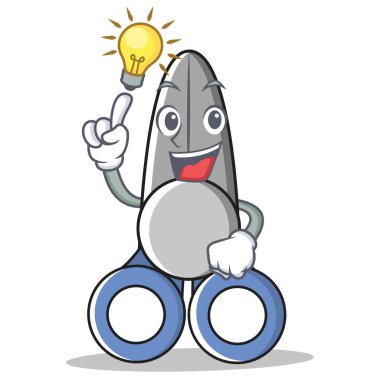 Bir fikir makas karakter karikatür tarzı var