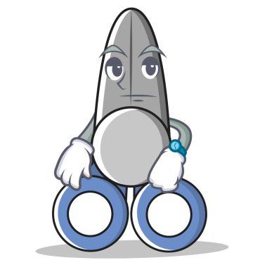 Makas karakter karikatür tarzı bekliyor