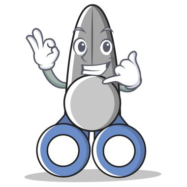 Makas karakter karikatür tarzı beni ara