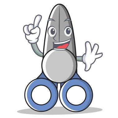 Parmak makas karakter karikatür tarzı