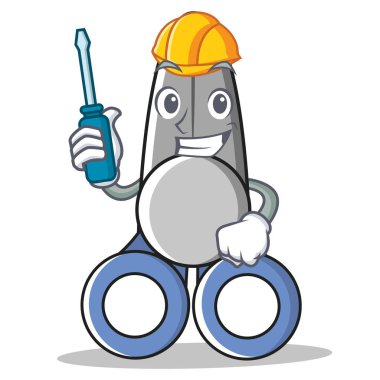 Otomotiv makas karakter karikatür tarzı