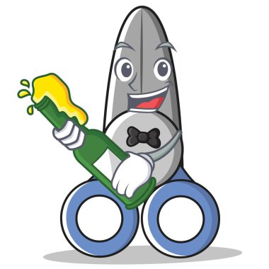 Bira makas karakter karikatür tarzı ile