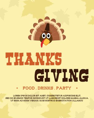 Şükran günü poster tarzı tasarım sanat