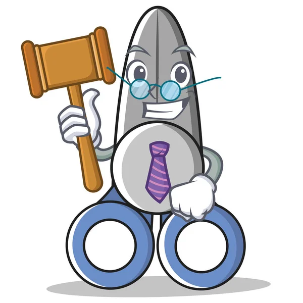 Yargıç makas karakter karikatür tarzı