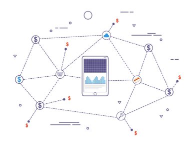 Bitcoin vektör çizim arka plan