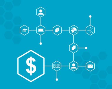 Blok zincir vektör sanat çizim