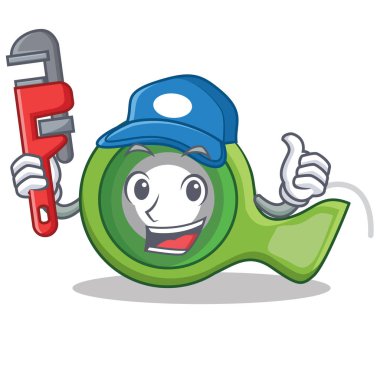 Tesisatçı yapışkan bant karakter karikatür