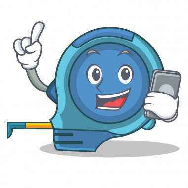 Telefon mezura karakter karikatür ile