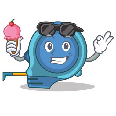 Dondurma mezura karakter karikatür ile