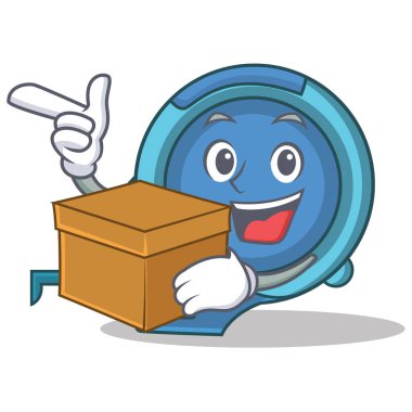 Kutusu mezura karakter karikatür ile