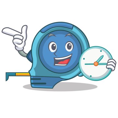 Saat mezura karakter karikatür ile