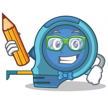 Öğrenci mezura karakter karikatür