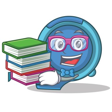 Öğrenci kitap mezura karakter karikatür ile