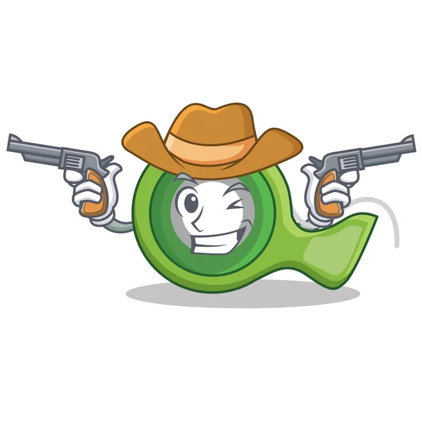 Vaquero cinta adhesiva personaje de dibujos animados — Vector de stock