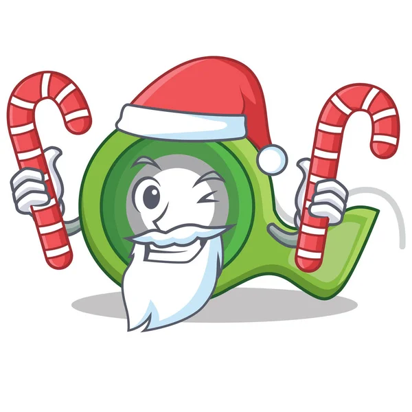 Santa şeker yapışkan bant karakter karikatür ile — Stok Vektör