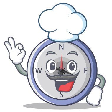 Şef pusula karakter karikatür tarzı