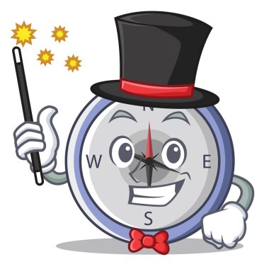 Sihirbaz pusula karakter karikatür tarzı