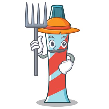 Çiftçi diş macunu karakter karikatür tarzı