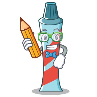 Öğrenci diş macunu karakter karikatür tarzı
