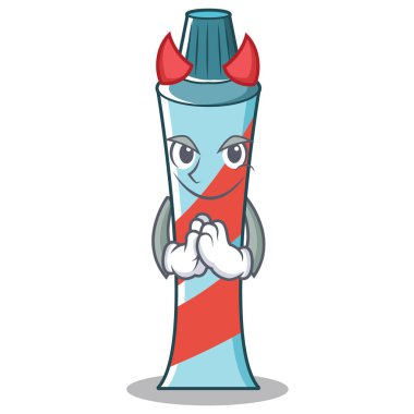 Şeytan diş macunu karakter karikatür tarzı