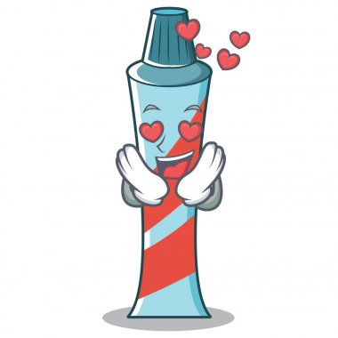 Aşk diş macunu karakter karikatür tarzı