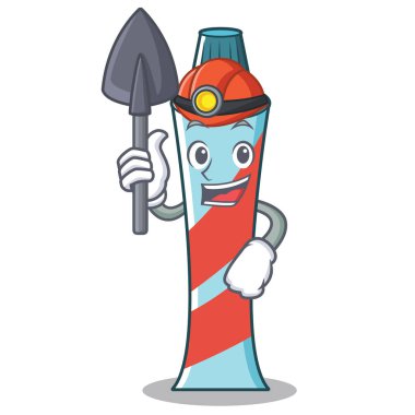 Madenci diş macunu karakter karikatür tarzı