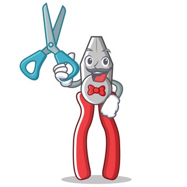 Pense karakter karikatür tarzı berber