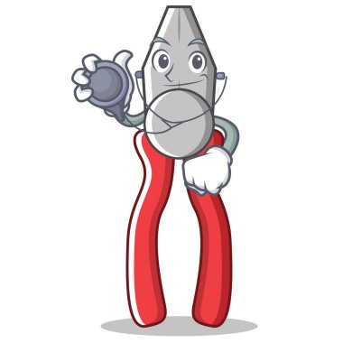 Doktor pense karakter karikatür tarzı