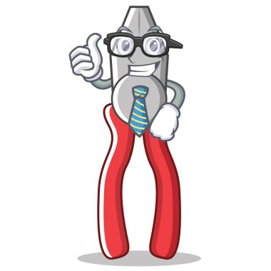 İşadamı pense karakter karikatür tarzı