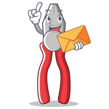 Zarf pense karakter karikatür tarzı ile