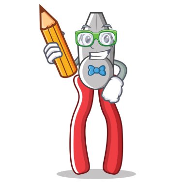 Öğrenci pense karakter karikatür tarzı