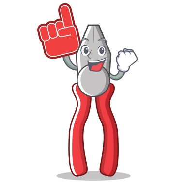 Köpük parmak pense karakter karikatür tarzı