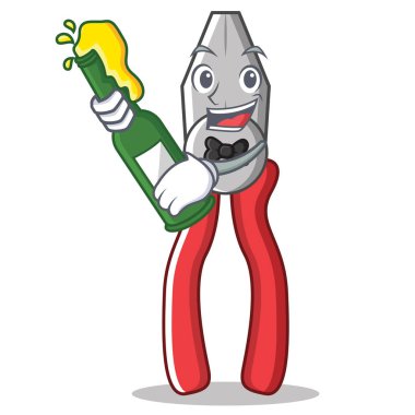 Bira pense karakter karikatür tarzı ile