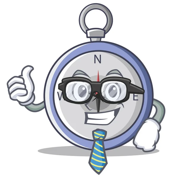 Geschäftsmann Kompass Charakter Cartoon-Stil — Stockvektor