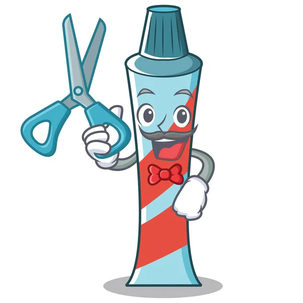 Dentifrice coiffeur personnage de style dessin animé — Image vectorielle