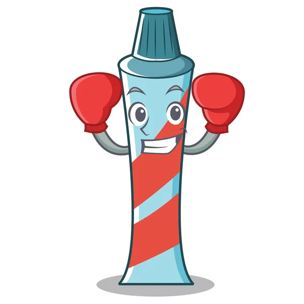 Boxe dentifrice personnage style dessin animé — Image vectorielle