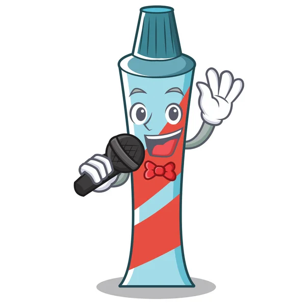 Dentifrice chantant personnage de style dessin animé — Image vectorielle