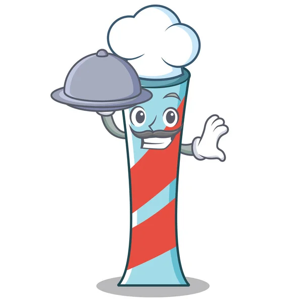 Chef avec dentifrice alimentaire personnage style dessin animé — Image vectorielle
