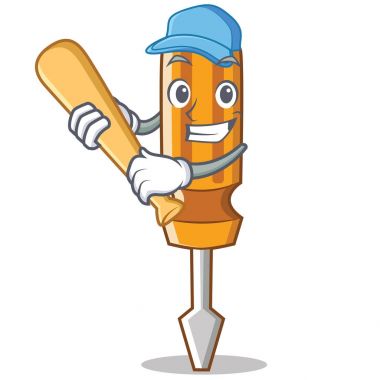 Oyun beysbol tornavida karakter karikatür tarzı